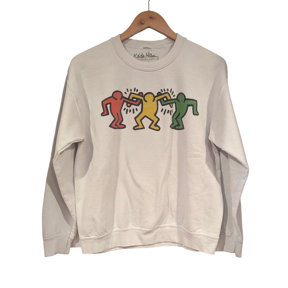 Keith Haring Sweatshirt Small Graphic Dancing Figures Pop Art Streetwear